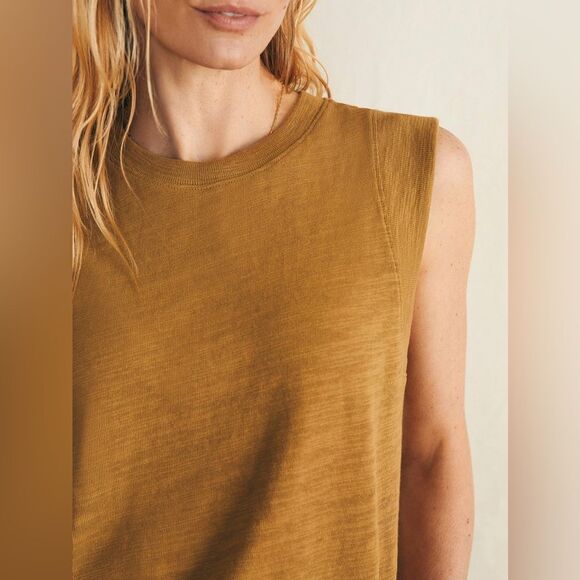Faherty Women’s Sunwashed Slub Muscle Tank Antique Bronze Large Lightweight Top - Picture 5 of 11
